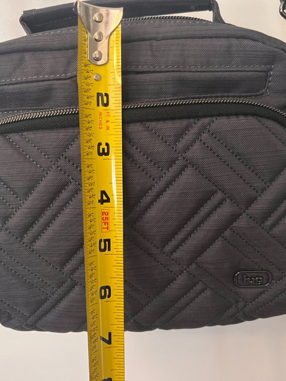 Lug Mini Ranger Crossbody Bag – Black Quilted Organizer Travel Purse - Picture 9 of 11
